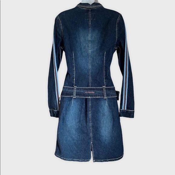 Vintage Y2K Polo Denim Zip Front Dress With Belt Small - Picture 2 of 9